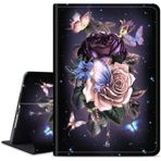 Galaxy Tab S7 FE 2021 Tablet Kılıfı 12,5 inç, Dikoer İnce Ayarlanabilir Stand Arka Kabuk Koruma Akıllı Kapak Samsung Galaxy Tab S7 FE 2021/Tab S7 Plus 2020/Samsung Tab S8 Plus/S8+ 2022 için, Mor Çiçek