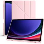 Galaxy Tab S9 Plus X810 / S9 Fe Plus X610 12.4 Inç Uyumlu Akıllı Tablet Kılıfı – Katlanabilir Kapaklı, Kalemlikli, Stand Fonksiyonlu, Smart Cover Otomatik Uyandırma, Ince ve Hafif Tasarım - Rose Gold