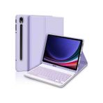 Galaxy Tab S9 / S9 Fe Uyumlu 10.9" Klavyeli Tablet Kılıfı Klavye + Stand lila
