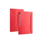 Galaxy Tab S9 Ultra 14.6 İnç Uyumlu Fuchsia Kalemlikli Mars Tablet Kılıfı Kırmızı