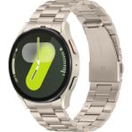 Galaxy Watch 6 / 5 / 4 Fe 40MM 44MM – Watch 6 Classic 43MM 47MM – Watch 5 Pro 45MM Uyumlu Paslanmaz Çelik Metal Kordon (20MM) - Starlight