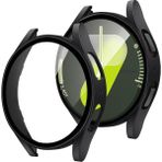 Galaxy Watch 7 44MM Uyumlu Sert Pc Kasa ve Ekran Koruyucu Kılıf - Siyah