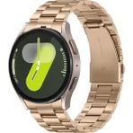 Galaxy Watch 7 / 6 / 5 / 4 Fe 40MM 44MM – Watch 6 Classic 43MM 47MM – Watch 5 Pro 45MM Uyumlu Paslanmaz Çelik Metal Kordon (20MM) - Rose Gold