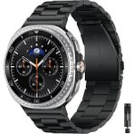 Galaxy Watch 8 44MM 40MM / Galaxy Watch 8 Classic 46MM ile Uyumlu Paslanmaz Çelik Kordon - Siyah
