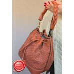 GALB LEATHER A Kalite El Yapımı Örgü Gövdeli Büzgü Kapama Torba Model Premium Kadın Omuz Çantası taba Renk
