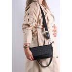 Galb Leather Günlük Kullanıma Uygun 5 Bölmeli Şık Kadın Omuz Çantası 23CM-14CM GLB4090 - 00-Siyah
