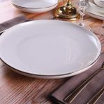 Galeri Kristal Semazen 27 Cm Servis Tabağı Krem Altın File