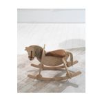 Galery Wood Ahşap Sallanan At-Nubuk Kumaş Koltuklu, Sallanan Çocuk Bebek Oyuncak, Çocuk Aktivite Montessori