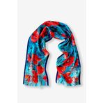 Galiga Casual/Günlük Gelincik %100 Ipek Fular 26*130cm 'art On Silk' Tek Ebat İpek Kırmızı