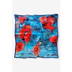 Galiga Gelincik %100 İpek Fular 55x55cm 'Art on Silk'