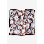 Galiga Kahve Laleler %100 İpek Fular 55x55cm