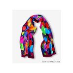 Galiga Leaves Purple Ipek Fular cm 26x130