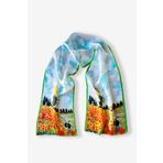 Galiga MONET POPPY %100 Ipek Fular 26*130cm "Art On Silk