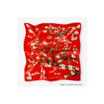 Galiga Van Gogh-almond Red %100 Ipek Fular 55x55cm 'art On Silk'