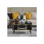 Galipol Orta Sehpa 80 Cm - Bendır Mermer - Altın Siyah