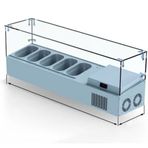 Galleyz GN 1/4-150 Set Üstü Saladbar Cam Kapak 132x34x30 cm Küvet