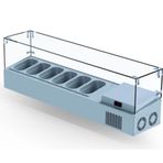Galleyz GN 1/4-150 Set Üstü Saladbar Cam Kapak 150x34x30 cm Küvet