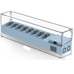 Galleyz GN 1/4-150 Set Üstü Saladbar Cam Kapak 178x34x30 cm Küvet