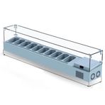 Galleyz GN 1/4-150 Set Üstü Saladbar Cam Kapak 200x34x30 cm Küvet