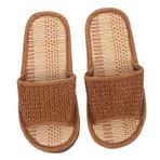 GALPADA 1 Çift Bambu Ve Rattan Terlik Yaz Serin Sandalet Bambu Örgü Terlik Tatami Terlik Rattan Dokuma Terlik Burnu Açık Terlik Kayısı Terlik Plaj Terliği Kamış Asma Otu Düz Aşıklar