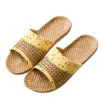 GALPADA 1 Çift Ev Sandaletleri Ev Sandaletleri Unisex Dokuma Terlik Hasır Terlik Ev Terliği Kaymaz Çiftler Için Eşleşen Terlikler Dokuma Sandalet Kadın Terlik Dokumak Aşıklar Alt Çim Bambu