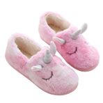 GALPADA 1 Çift sonbahar kış unicorn terlik kadın ev pandufu ev ayakkabısı Yalınayak terlikler Yumuşak terlikler peluş terlik ev ayakkabıları ev terliği tek boynuzlu at terliği pembe