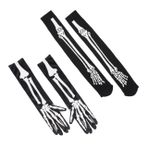 GALPADA 1 Takım İskelet İskelet Eldiven ve Çorap cadılar bayramı Eldivenler eldiven su geçirmez halloween costume cadilar bayrami kostumu iskelet eldiven iskelet çorap polyester Black