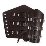 GALPADA 2 Adet bileklik viking ortaçağ aksesuarları ortaçağ kostüm erkekler Boynuzlar ortaçağ destekleri siyah ortaçağ bilek muhafızları ortaçağ cosplay aksesuarları ortaçağ kolluk PU Deri