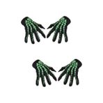 GALPADA 2 Çift halloween decoration kışlık eldiven Darbeye dayanıklı eldivenler İskelet Parmaklı Eldiven yeşil eldiven evrensel iskelet tedarik sahne erkekler ve kadınlar Giyim