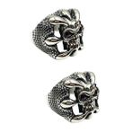 GALPADA 2 Erkekler Için Yüzük Punk Retro İskelet Yüzük Gotik Nişan Yüzükleri Keith Richards Kafatası Yüzüğü Motorcu Yüzüğü Ejderha Kafatası Yüzük Moda Yüzükler Makyaj Yapmak Balo Adam