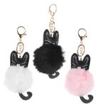 GALPADA 3 Parça anahtarlık peluş anahtarlık Tüylü anahtarlık hayvan anahtarlık cüzdan anahtar tutucu kürk anahtarlık Çanta Kolye Metal peluş Aksesuarlar çocuk