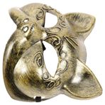 GALPADA 3D Kedi Maskesi Steampunk Masquerade Tilki Maskesi Hayvan Yarım Yüz Maskesi Cadılar Bayramı Hayvan Maskesi Kostüm Cosplay Steampunk Kedi Giyinmek Parti Masquerade Kedi Maskesi