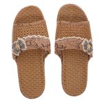 GALPADA Tatami Sandalet Iç Mekan Sandaletleri Keten Burnu Açık Terlik Kaymaz Terliği Burnu Açık Tatami Terlikler Japon Terlikleri Saman Sandalet Kayma Ahşap Aşıklar Bambu Bir Pedal