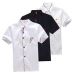 GALPADA Unisex Kısa Kollu Şef Mont Rahat Bol Şef Giyim Catering Ceketleri Yağ Kolay Yıkama Beyaz Beden Xxxl