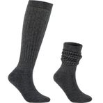 Galsang Slouchy Scrunch B206 Koyu Gri Kadın Uzun Çorap