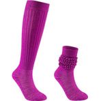 Galsang Slouchy Scrunch B206 Pembe Mor Kadın Uzun Çorap