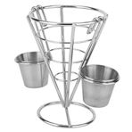 Galvanik tek kafa patates kızartması rafı kızartma rafı büfe koni aperatif vitrin rafı kızarmış tavuk pişmiş gıda vitrin (çift fincan)