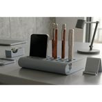 Galvaniz Metal Masaüstü Organizer, Cam Gri, 17X7X7 Cm