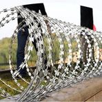 Galvanizli Tıraş Bıçağı Dikenli Tel - Bahçe, Hayvan Kontrolü, Tarım, Güvenlik için 50 m Akordeon Çit - Ekstra Koruma için Çift Spiral Gümüş Tel