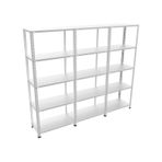 Galvanizraf 5 Katlı 3 Lü Bitişik Galvaniz Arşiv Depo Rafı 43X225 Galvaniz