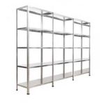 GalvanizRaf 5 Katlı 3 lü Bitişik Galvaniz Çelik Raf Arşiv Depo Kiler Rafı 31x60x200