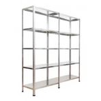 Galvanizraf 5 Katlı Duble 2 Li Galvaniz Çelik Raf Arşiv Depo Kiler Rafı 31x186x200