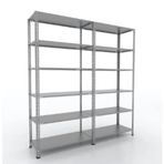 GalvanizRaf 6 Katlı Duble 2 li Galvaniz Çelik Raf Arşiv Depo Kiler Rafı 31x75x200