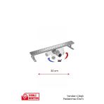 Gama 360 Derece Dönerli Paslanmaz Krom Lineer Duş Kanalı 30 Cm