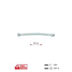 Gama Paslanmaz Çelik Flex Hortum 3/8 - 3/8 Nipel Bağlantı Taharet Hortumu 50 Cm