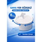 Gama Yandan Çıkışlı Yer Süzgeci Izgarası Koku Önler İç Ölçü 8 cm