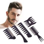 Gaman 5'li Saç Şekillendirme Tarak Seti Salon, Berberler, Kuaförler ve Evde Kullanım Için - Siyah