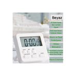 gaman Alarmlı Dijital Öğrenci Sınav Kronometresi 24 Saat Geri Sayım Cihazı Saat - Alarm/Kronometre BEYAZ Beyaz