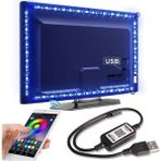 Gaman Bluetoothlu USB Şerit LED Tv Pc Arkası Telefondan Kontrollü Rgb Aydınlatma 3 Metre Sese Duyarlı