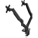 Gaman Çift Kollu Monitör Stand Amortisörlü 13-27'' Inç Monitörler Için 360° Dönebilir Askı APARATI-26737- - Siyah